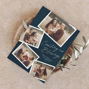 Cartes Pour Fêtes Annuelles Modern Script Photo Collage Noël religieux