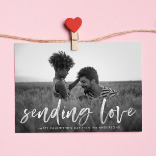 Cartes Pour Fêtes Annuelles Modern Sending Love Script Photo Saint-Valentin