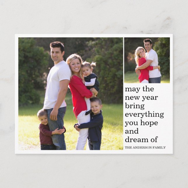 Cartes Pour Fêtes Annuelles Modern Simple Hope Dreams Heureux Nouvel An Photo (Devant)