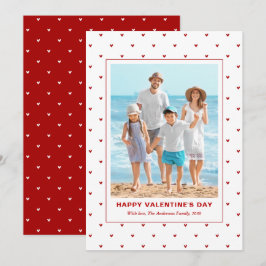 Cartes Pour Fêtes Annuelles Modern Simple Red Hearts Photo Valentines Day