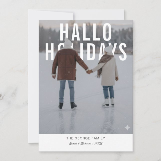 Cartes Pour Fêtes Annuelles Modern Valentine's PhotoPop Holiday Card (Devant)