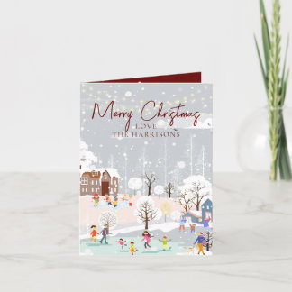 Cartes Pour Fêtes Annuelles Modern Winter Wonderland 1 photo Joyeux Noël