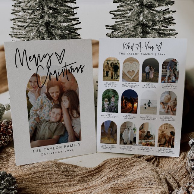 Cartes Pour Fêtes Annuelles Modern Year In Review Photo Christmas Card (Créateur téléchargé)