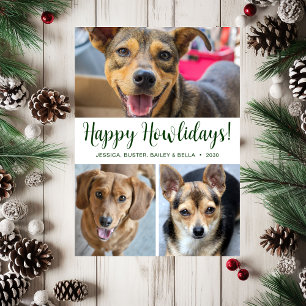 Cartes Pour Fêtes Annuelles Moderne 3 Photo Happy Howlidays