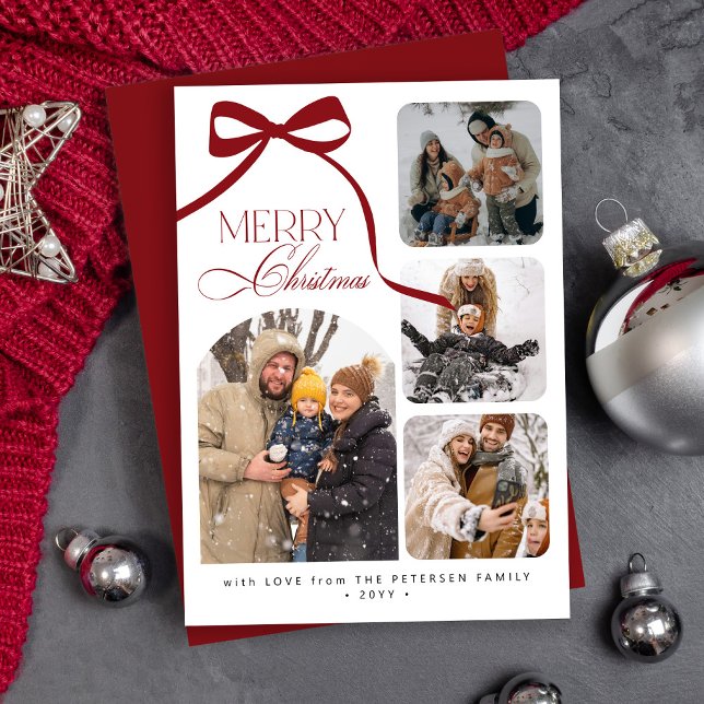 Cartes Pour Fêtes Annuelles Moderne 4 photo collage Joyeux Noël (Créateur téléchargé)