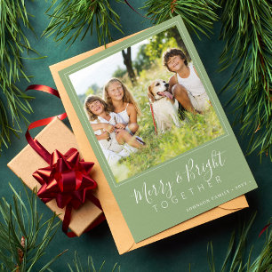 Cartes Pour Fêtes Annuelles Moderne 4 photos Joyeux et brillant Noël