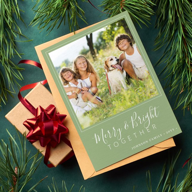Cartes Pour Fêtes Annuelles Moderne 4 photos Joyeux et brillant Noël (Créateur téléchargé)