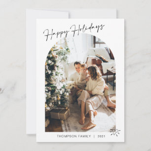 Cartes Pour Fêtes Annuelles Moderne 5 Photo Heart Happy Holidays Arch 