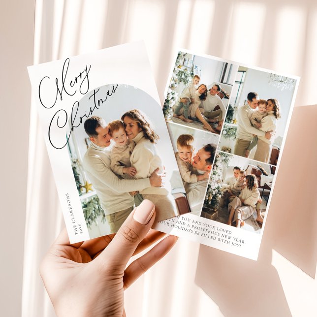 Cartes Pour Fêtes Annuelles Moderne Arch Script Joyeux Noël (Créateur téléchargé)