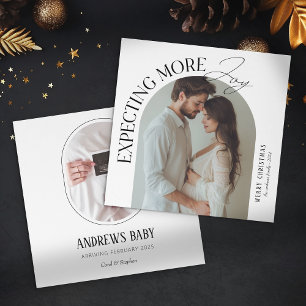 Cartes Pour Fêtes Annuelles Moderne Attente plus Joy Photo bébé Noël