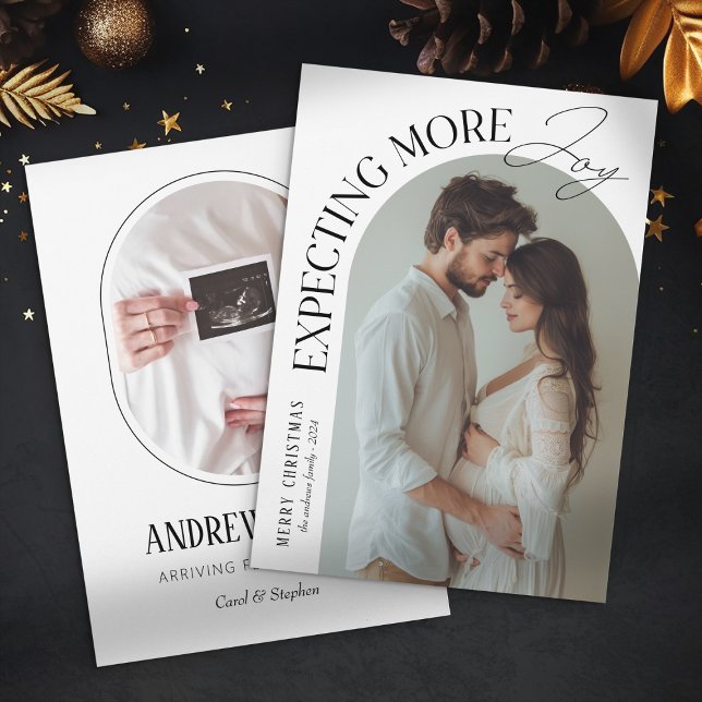 Cartes Pour Fêtes Annuelles Moderne Attente plus Joy Photo bébé Noël (Créateur téléchargé)