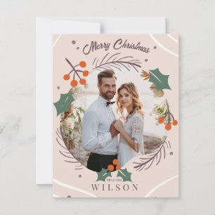 Cartes Pour Fêtes Annuelles Moderne Boho Joyeux Noël M. et Mme 1 Photo
