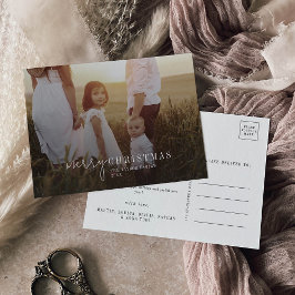 Cartes Pour Fêtes Annuelles Moderne Chic Photo Overlay Family News Noël