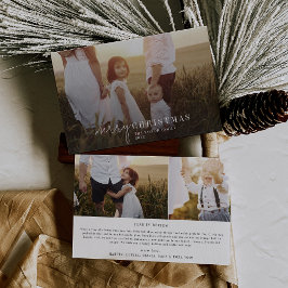 Cartes Pour Fêtes Annuelles Moderne Chic Photo Overlay Family News Noël