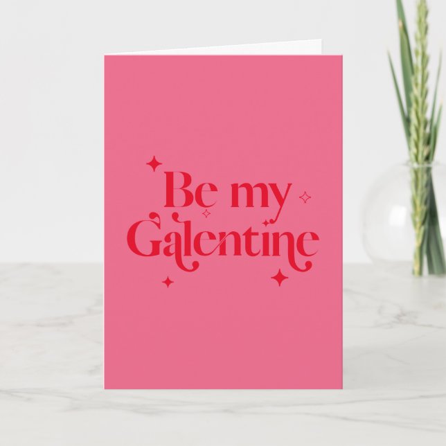 Cartes Pour Fêtes Annuelles Moderne Chic Rose Rouge Éperche Ami Galentine (Devant)
