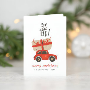 Cartes Pour Fêtes Annuelles Moderne Cute Chic Noël Cadeau Voiture Rouge