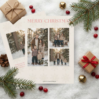 Cartes Pour Fêtes Annuelles Moderne Élégant 4 Photo Joyeux Noël