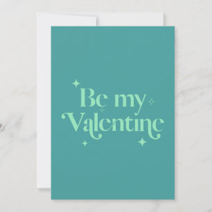 Cartes Pour Fêtes Annuelles Moderne élégant Bleu Vert Joyeux Valentines