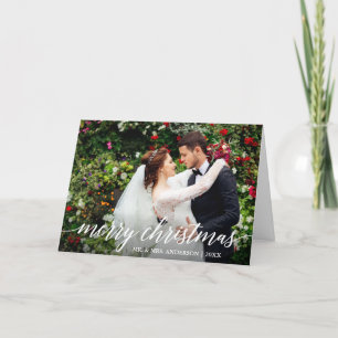 Cartes Pour Fêtes Annuelles Moderne Élégant Calligraphie Script Mariage Plier