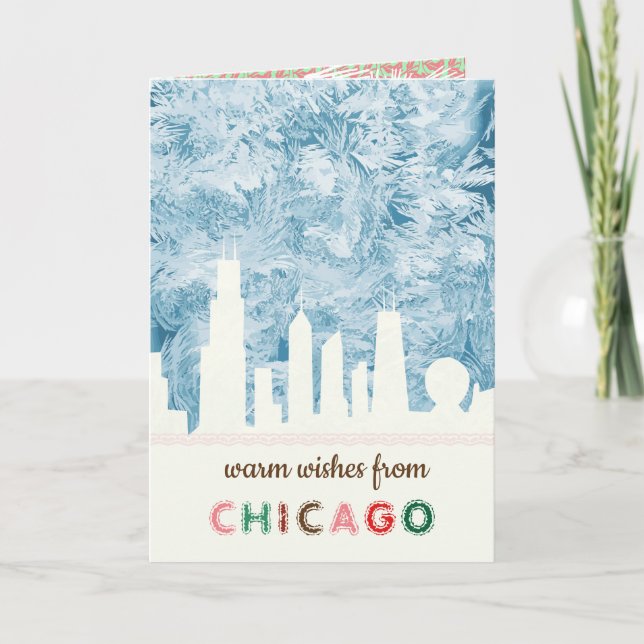 Cartes Pour Fêtes Annuelles Moderne Elegant Chicago City Skyline (Devant)