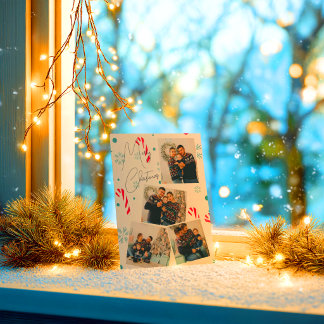 Cartes Pour Fêtes Annuelles Moderne Élégant Collage de photos Joyeux Noël