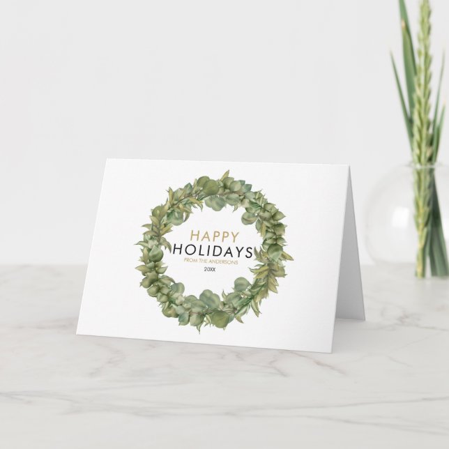 Cartes Pour Fêtes Annuelles Moderne Elégant décor de Noël (Devant)