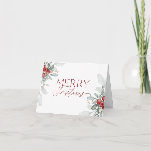 Cartes Pour Fêtes Annuelles Moderne élégant Joyeux Noël vert (Devant)