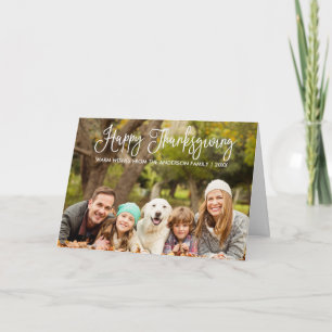 Cartes Pour Fêtes Annuelles Moderne Fun Calligraphie Thanksgiving Photo Plier