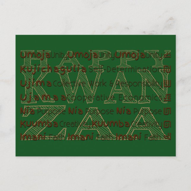 Cartes Pour Fêtes Annuelles Moderne Happy Kwanzaa (Devant)