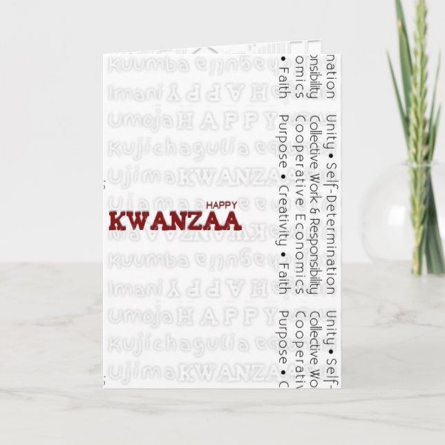 Cartes Pour Fêtes Annuelles Moderne Happy Kwanzaa (Devant)