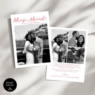 Cartes Pour Fêtes Annuelles Moderne Joyeux et Mariés Script Noël