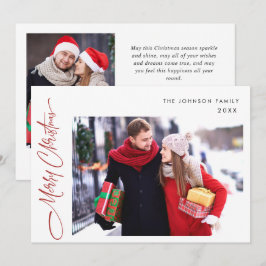Cartes Pour Fêtes Annuelles Moderne Joyeux Noël 2 PHOTO Salutation QR code