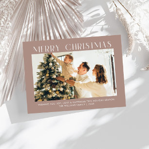 Cartes Pour Fêtes Annuelles Moderne Joyeux Noël Branché une photo famille