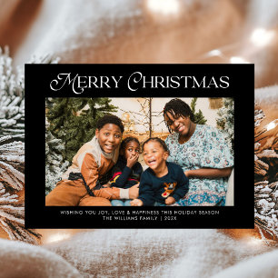 Cartes Pour Fêtes Annuelles Moderne Joyeux Noël Branché une photo famille