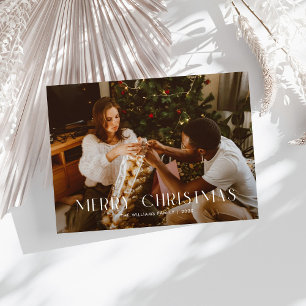 Cartes Pour Fêtes Annuelles Moderne Joyeux Noël Branché une photo famille