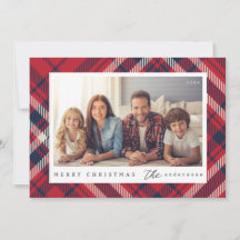 Moderne Joyeux Noël en Vichy Personnalisé Photo de