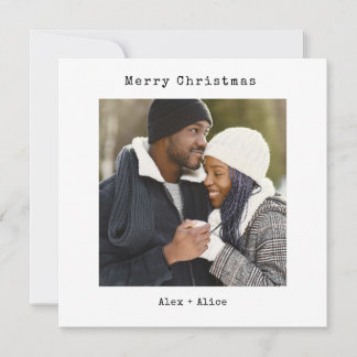 Cartes Pour Fêtes Annuelles Moderne Joyeux Noël Minimaliste avec Photo