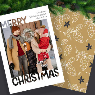 Cartes Pour Fêtes Annuelles Moderne Joyeux Noël Photo Personnalisée