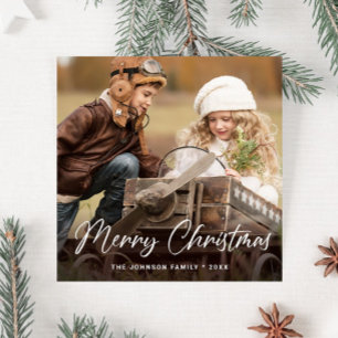 Cartes Pour Fêtes Annuelles Moderne Joyeux Noël Une photo Accueil Simple
