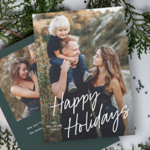 Cartes Pour Fêtes Annuelles Moderne Lettering Happy Holidays 2 Photo