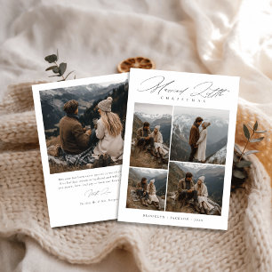 Cartes Pour Fêtes Annuelles Moderne Mariage Petit Noël Photo de Jeunes Mariés