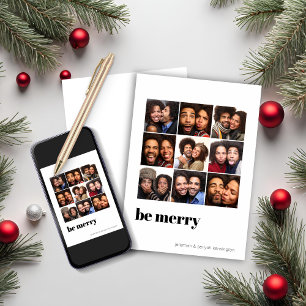 Cartes Pour Fêtes Annuelles Moderne minima 9 Carrés photo de Noël