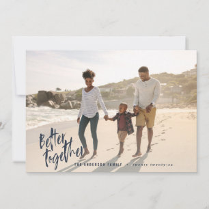 Cartes Pour Fêtes Annuelles Moderne minima script de vacances photo marine