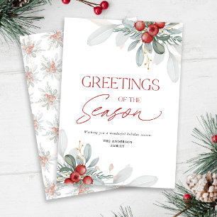Cartes Pour Fêtes Annuelles Moderne minimal Élégante verdure de Noël