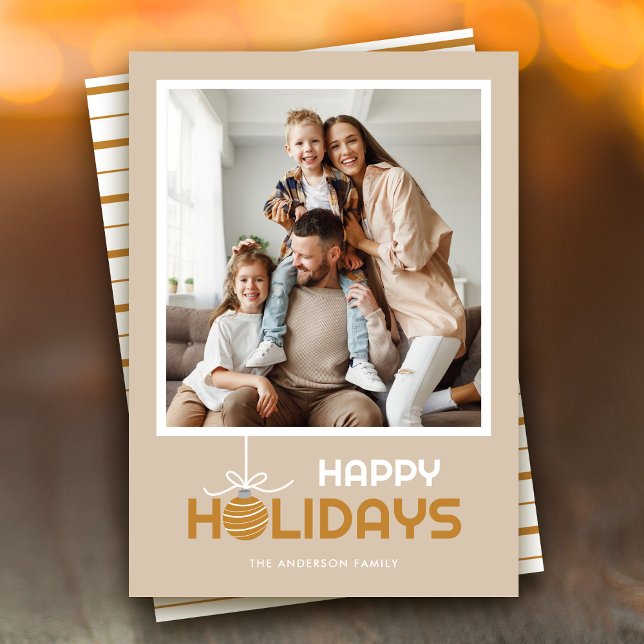 Cartes Pour Fêtes Annuelles Moderne minimal Joyeux Joyeux Noël d'ornement (Créateur téléchargé)