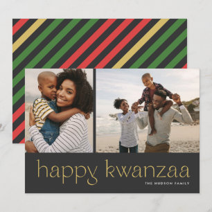 Cartes Pour Fêtes Annuelles Moderne minimal Joyeux Kwanzaa Deux Photo voiture
