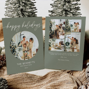 Cartes Pour Fêtes Annuelles Moderne minimaliste Joyeux Joyeux Vacances Tour Ph