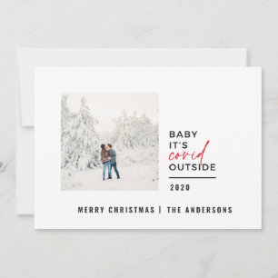 Cartes Pour Fêtes Annuelles Moderne minime typographie photo bébé son covid