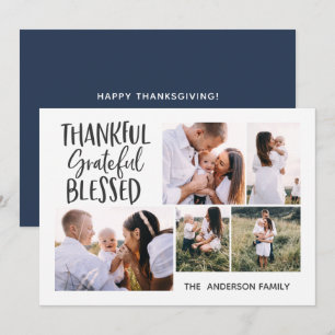Cartes Pour Fêtes Annuelles moderne minimum 4 photo thanksgiving juillet 4th h