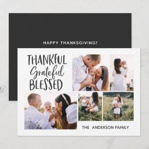 Cartes Pour Fêtes Annuelles moderne minimum 4 photo thanksgiving juillet 4th h